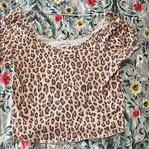 Love Tree Leopard Print Blouse - Brown and Black